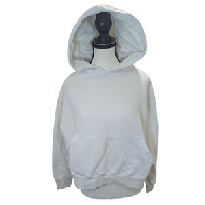 SET Active Hoodie XS White Minimalist Athleisure Off Duty Cozy Clean Girl